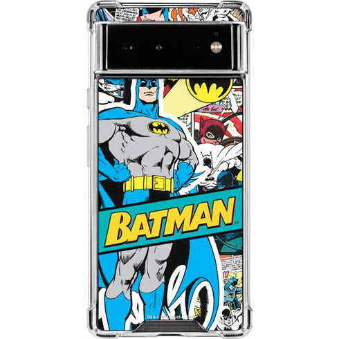 DC Comics Batman Vintage Pose Collage Art Google Pixel 6 Clear Case